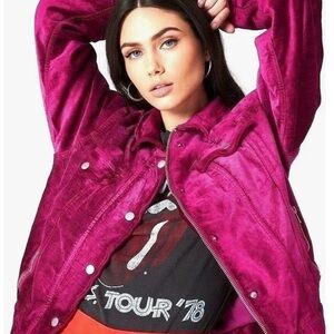 NWT Free People Velvet Jean/Trucker/Bomber,  Zip, Size XS/S